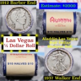 ***Auction Highlight*** Old Casino 50c Roll $10 Halves Las Vegas Casino Aladdin 1912 Barber & 1937 W