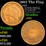 1863 The Flag Civil War Token 1c Grades vf++