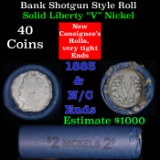 Liberty Nickel Shotgun Roll in Old Bank Style  Wrapper 1883 & p Mint Ends