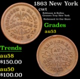 1863 New York Civil War Token 1c Grades Select AU