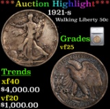 ***Auction Highlight*** 1921-s Walking Liberty Half Dollar 50c Graded vf25 By SEGS (fc)