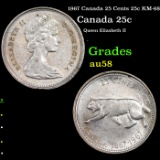 1967 Canada 25 Cents 25c KM-68 Grades Choice AU/BU Slider