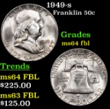 1949-s Franklin Half Dollar 50c Grades Choice Unc FBL