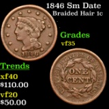 1846 Sm Date Braided Hair Large Cent 1c Grades vf++