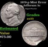 1979-p Jefferson Nickel Mint Error 5c Grades Choice AU