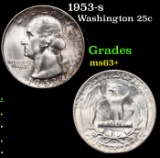 1953-s Washington Quarter 25c Grades Select+ Unc