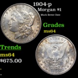 1904-p Morgan Dollar $1 Grades Choice Unc