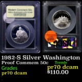 Proof 1982-S Washington Modern Commem Half Dollar 50c Graded GEM++ Proof Deep Cameo BY USCG