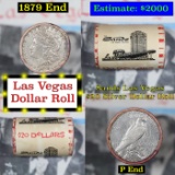 ***Auction Highlight*** Full Morgan/Peace Casino Las Vegas Sands silver $1 roll $20, 1879 & P end (f