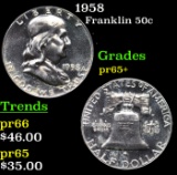 Proof 1958 Franklin Half Dollar 50c Grades GEM+ Proof