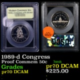 1989-s Congress Modern Commem Half Dollar 50c Graded ms70, Perfection BY USCG (fc)