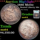 ***Auction Highlight*** 1866 Motto Seated Half Dollar 50c Graded ms64 By ICG (fc)