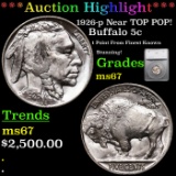 ***Auction Highlight*** 1926-p Buffalo Nickel Near TOP POP! 5c Graded ms67 By SEGS (fc)