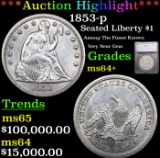 ***Auction Highlight*** 1853-p Seated Liberty Dollar $1 Graded ms64+ By SEGS (fc)