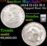 ***Auction Highlight*** 1834 Capped Bust Half Dollar O-112 R-3 50c Graded ms65 By SEGS (fc)