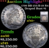 ***Auction Highlight*** 1799 Draped Bust Dollar BB-155/B-19 R4 $1 Graded xf45+ By SEGS (fc)