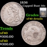 1836 Capped Bust Half Dollar 50c Graded xf40 details BY SEGS