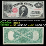 1917 $1 Legal Tender, Signatures of Teehee & Burke, FR36 Grades Select AU