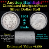 ***Auction Highlight***  First Financial Shotgun 1901 & 'P' Ends Mixed Morgan/Peace Silver dollar ro