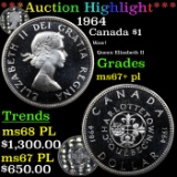 ***Auction Highlight*** 1964 Canada Dollar $1 Graded ms67+ pl BY SEGS (fc)