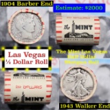 ***Auction Highlight*** Old Casino 50c Roll $10 Halves Las Vegas The MInt 1904 Barber & 1943 Walker