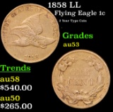 1858 LL Flying Eagle Cent 1c Grades Select AU