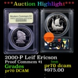 Proof ***Auction Highlight*** 2000-P Leif Ericson Modern Commem Dollar $1 Graded GEM++ Proof Deep Ca