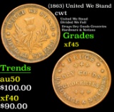 (1863) United We Stand Civil War Token 1c Grades xf+