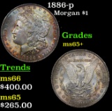 1886-p Morgan Dollar $1 Grades GEM+ Unc