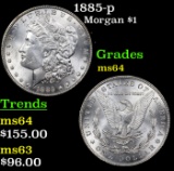 1885-p Morgan Dollar $1 Grades Choice Unc