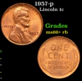 1957-p Lincoln Cent 1c Grades GEM++ RB