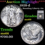 ***Auction Highlight*** 1928-d Standing Liberty Quarter 25c Graded ms66 By SEGS (fc)