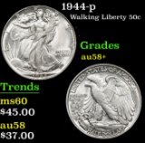 1944-p Walking Liberty Half Dollar 50c Grades Choice AU/BU Slider+