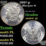 1887-p Morgan Dollar $1 Grades Choice Unc+ PL