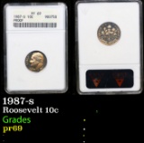 Proof ANACS 1987-s Roosevelt Dime 10c Graded pr69 By ANACS
