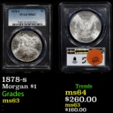PCGS 1878-s Morgan Dollar $1 Graded ms63 By PCGS