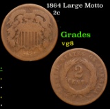 1864 Large Motto Two Cent Piece 2c Grades vg, very good