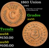 1863 Union Civil War Token 1c Grades Choice AU