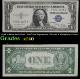 1935E $1 Blue Seal Silver Certificate Signatures of Priest & Humphrey Fr-1614 Grades xf