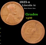 1925-s Lincoln Cent 1c Grades vg+