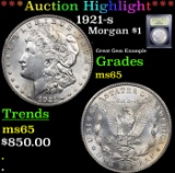 ***Auction Highlight*** 1921-s Morgan Dollar $1 Graded GEM Unc By USCG (fc)