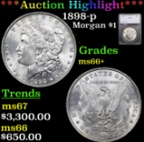 ***Auction Highlight*** 1898-p Morgan Dollar $1 Graded ms66+ By SEGS (fc)