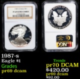 Proof NGC 1987-s Silver Eagle Dollar $1 Graded pr69 dcam By NGC