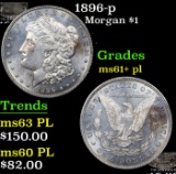 1896-p Morgan Dollar $1 Grades Unc+ PL