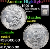 ***Auction Highlight*** 1901-p Morgan Dollar $1 Graded ms63+ By SEGS (fc)