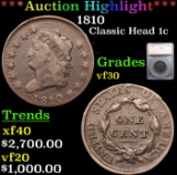 ***Auction Highlight*** 1810 Classic Head Large Cent 1c Graded vf30 By SEGS (fc)