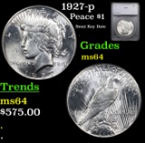 1927-p Peace Dollar $1 Graded ms64 By SEGS