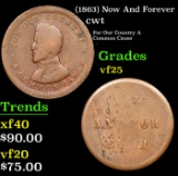 (1863) Now And Forever Civil War Token 1c Grades vf+