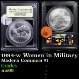 1994-w Women in Military Modern Commem Dollar $1 Graded ms69 BY USCG