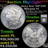 ***Auction Highlight*** 1904-p Morgan Dollar Near TOP POP! $1 Graded ms64+ pl By SEGS (fc)
